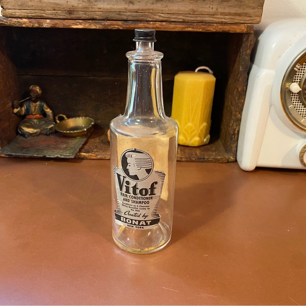 Vintage Vitof Hair Conditioner And Shampoo Bottle